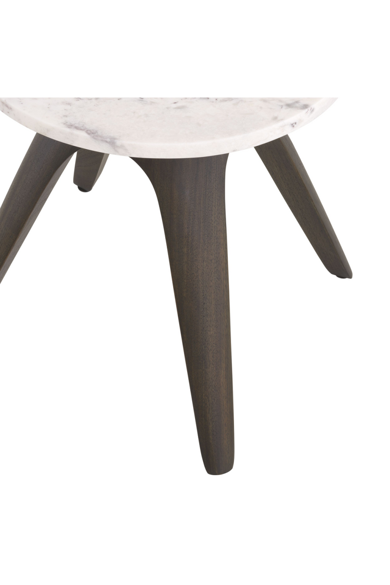 Table d'appoint ronde en marbre blanc | Eichholtz Borre | Meubleluxe.fr