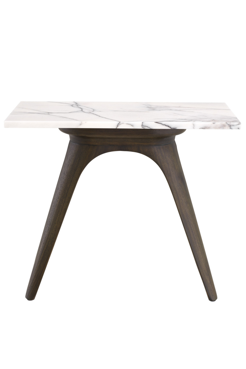 Table d'appoint rectangulaire en marbre blanc | Eichholtz Borre | Meubleluxe.fr