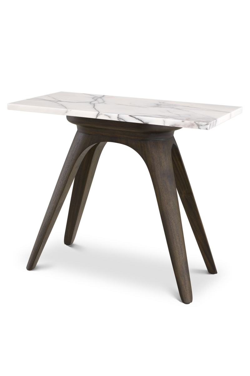 Table d'appoint rectangulaire en marbre blanc | Eichholtz Borre | Meubleluxe.fr