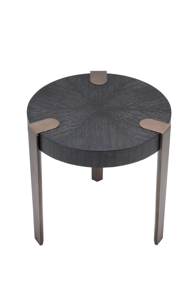 Table ronde d'appoint en chêne gris anthracite | Eichholtz Oxnard | Meubleluxe.fr