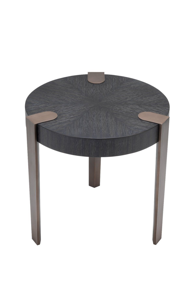 Table ronde d'appoint en chêne gris anthracite | Eichholtz Oxnard | Meubleluxe.fr