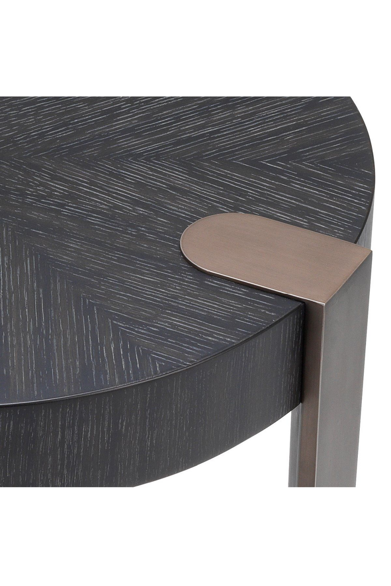 Table ronde d'appoint en chêne gris anthracite | Eichholtz Oxnard | Meubleluxe.fr