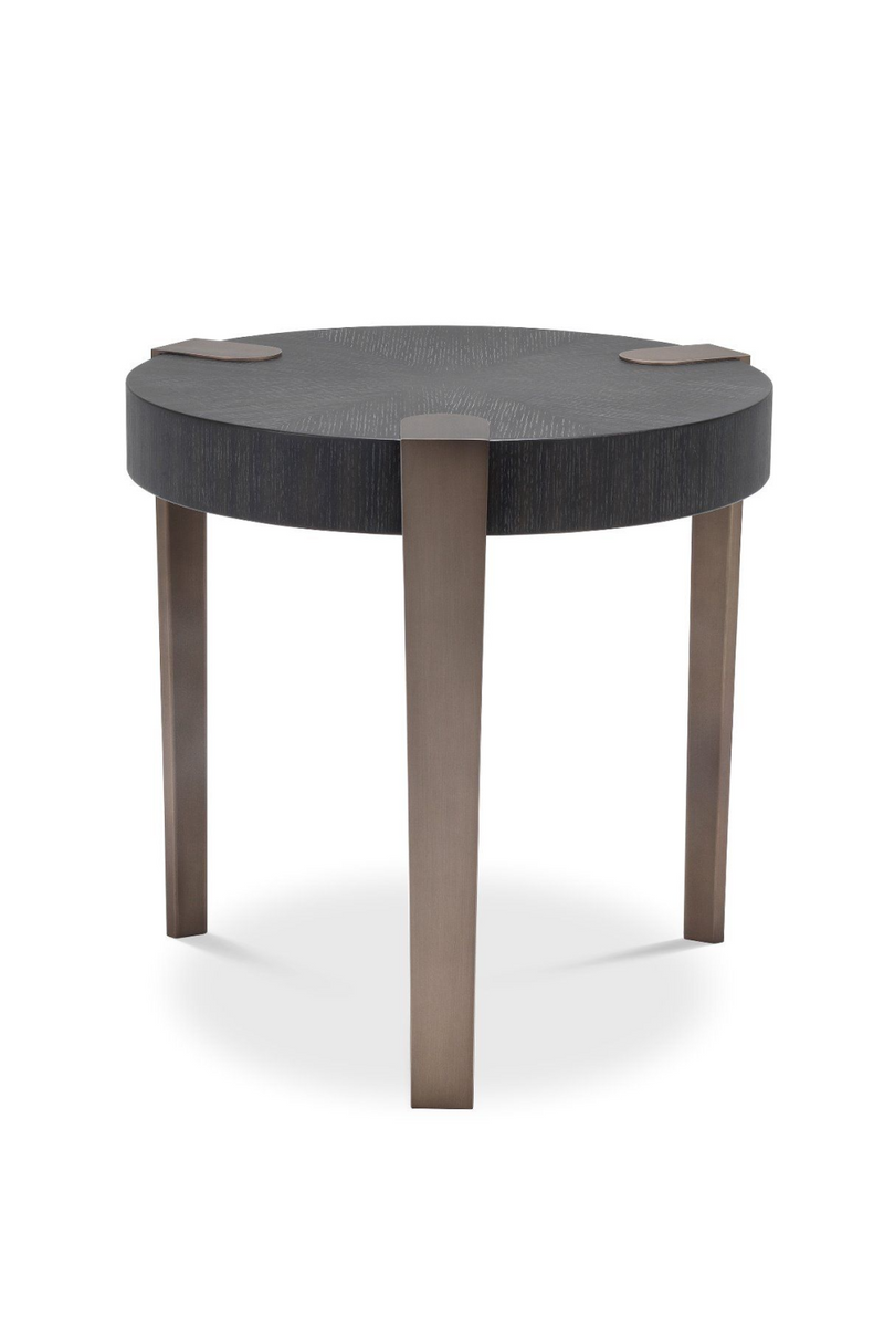 Table ronde d'appoint en chêne gris anthracite | Eichholtz Oxnard | Meubleluxe.fr