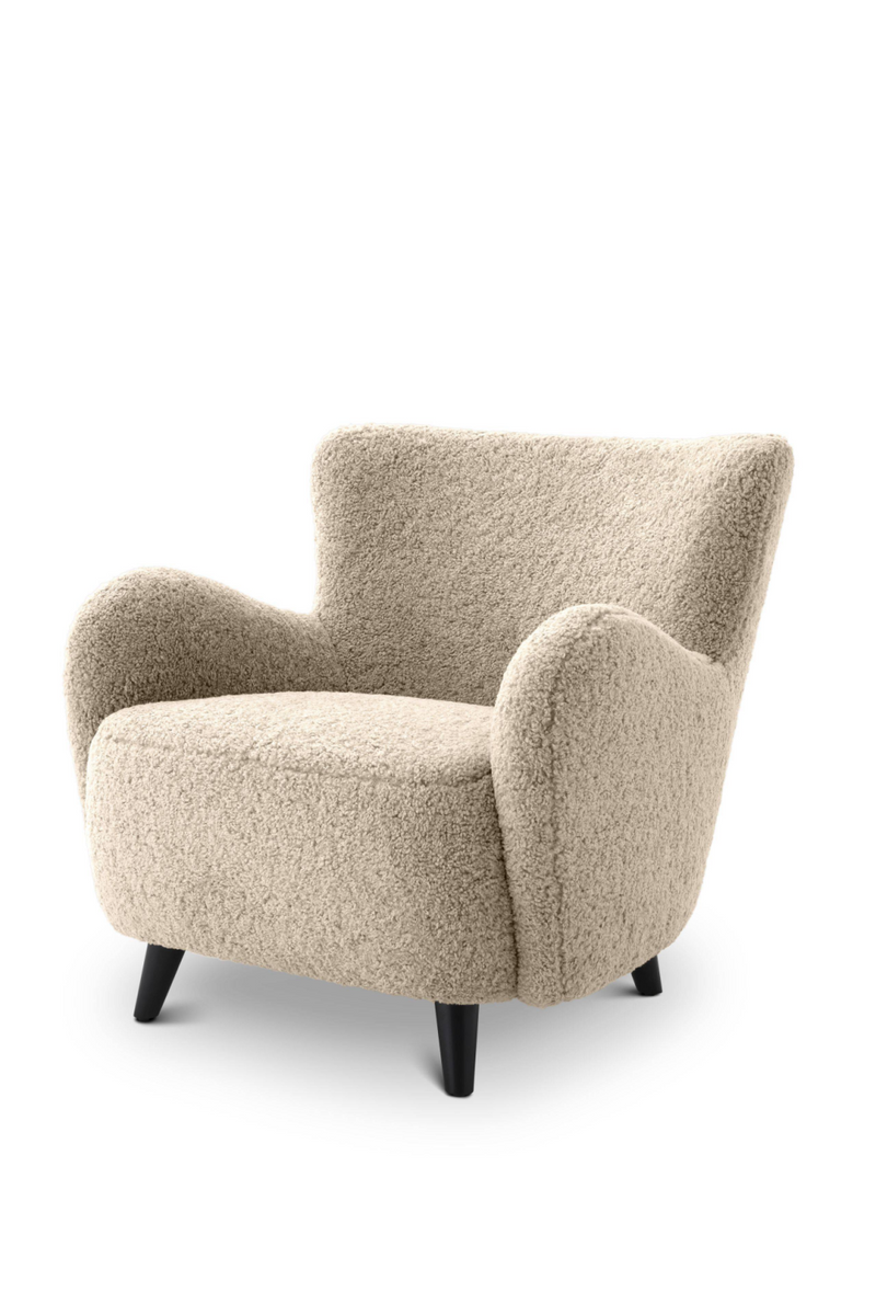 Fauteuil bouclé beige | Eichholtz Svante | Meubleluxe.fr