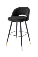 Chaise de bar en velours noir L (lot de 2) | Eichholtz Cliff | Meubleluxe.fr