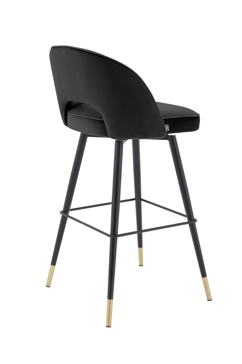 Chaise de bar en velours noir L (lot de 2) | Eichholtz Cliff | Meubleluxe.fr