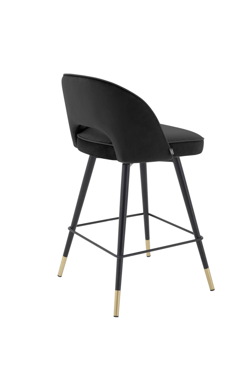 Chaise de bar en velours noir S (lot de 2) | Eichholtz Cliff | Meubleluxe.fr