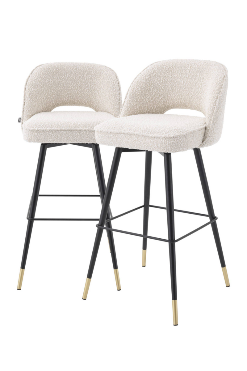 Chaise de bar blanc L (lot de 2) | Eichholtz Cliff | Meubleluxe.fr