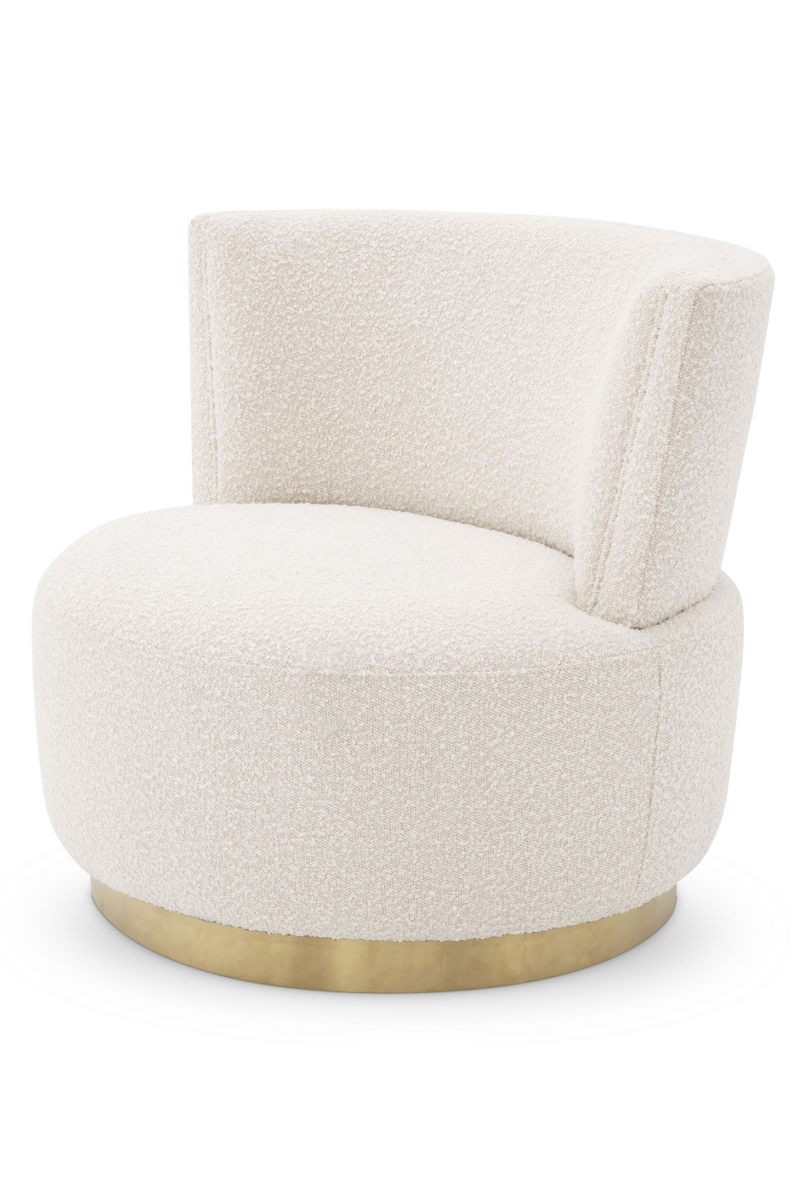 Fauteuil pivotant blanc crème | Eichholtz Alonso | Meubleluxe.fr