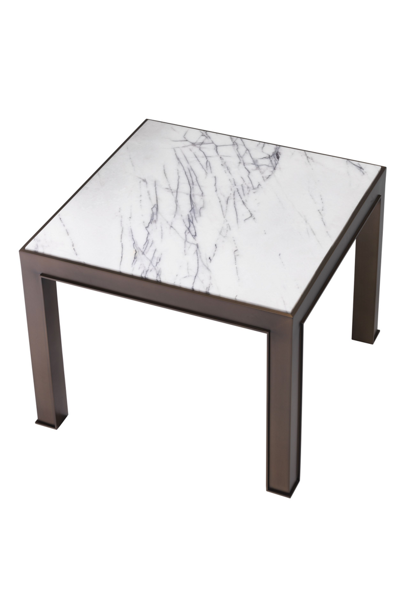 Table d'appoint carrée en marbre | Eichholtz Tardieu | Meubleluxe.fr