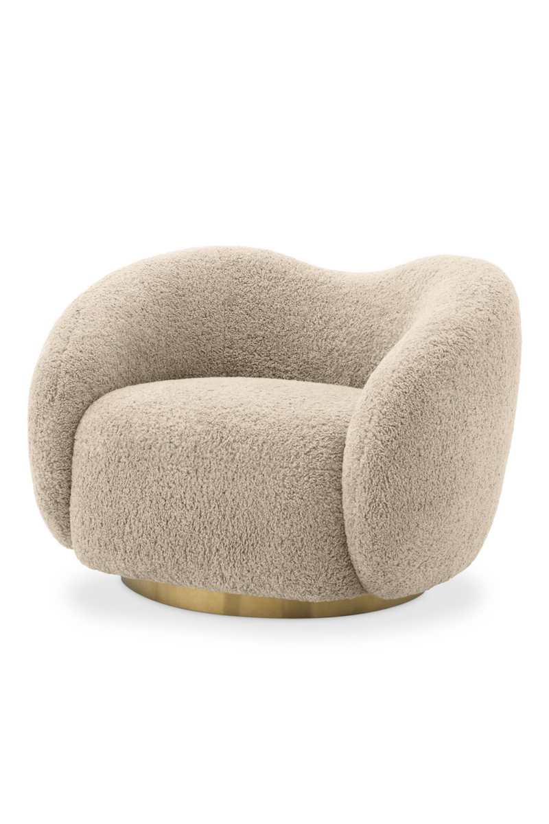 Fauteuil pivotant beige | Eichholtz Diego| Meubleluxe.fr