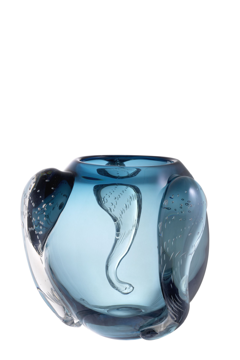 Vase en verre bleu -L- | Eichholtz Sianluca | Meubleluxe.fr