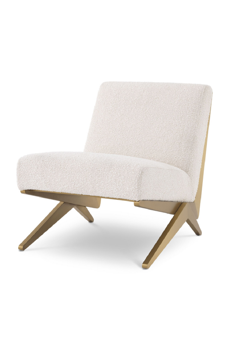 Chaise d'appoint bouclé crème | Eichholtz Fico | Meubleluxe.fr