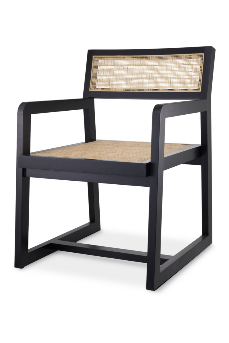 Chaise noire en rotin | Eichholtz Dinant | Meubleluxe.fr