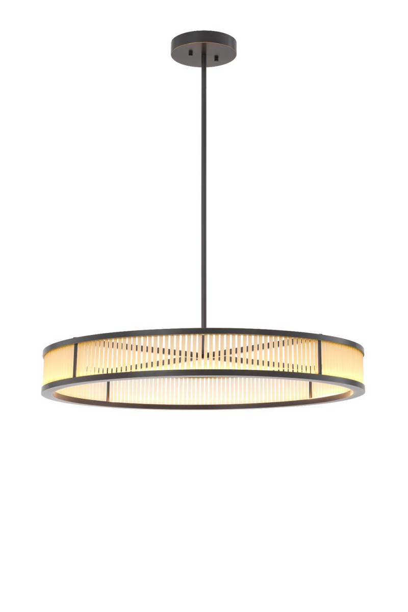 Lustre rond noir à LED | Eichholtz Thibaud L | Meubleluxe.fr