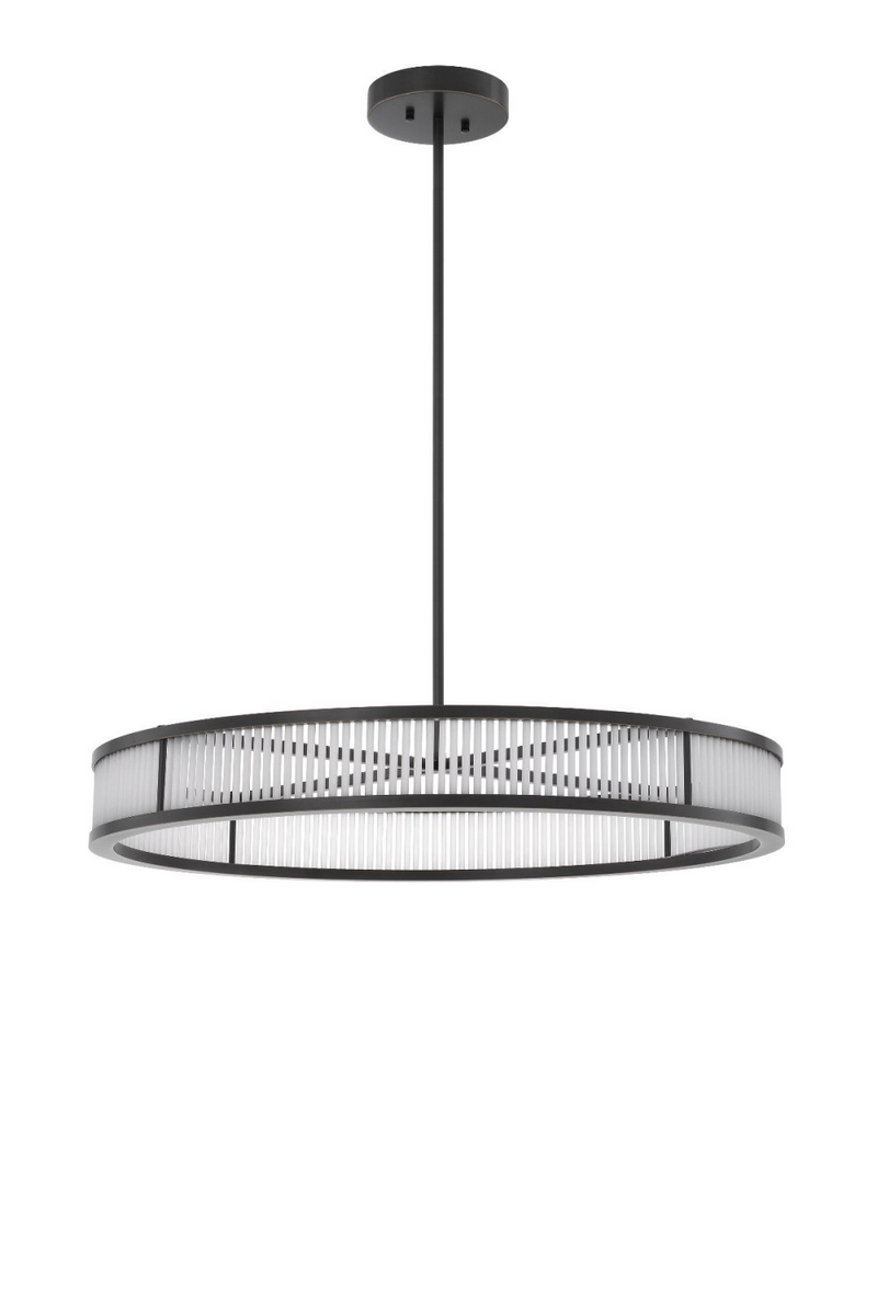 Lustre rond noir à LED | Eichholtz Thibaud L | Meubleluxe.fr