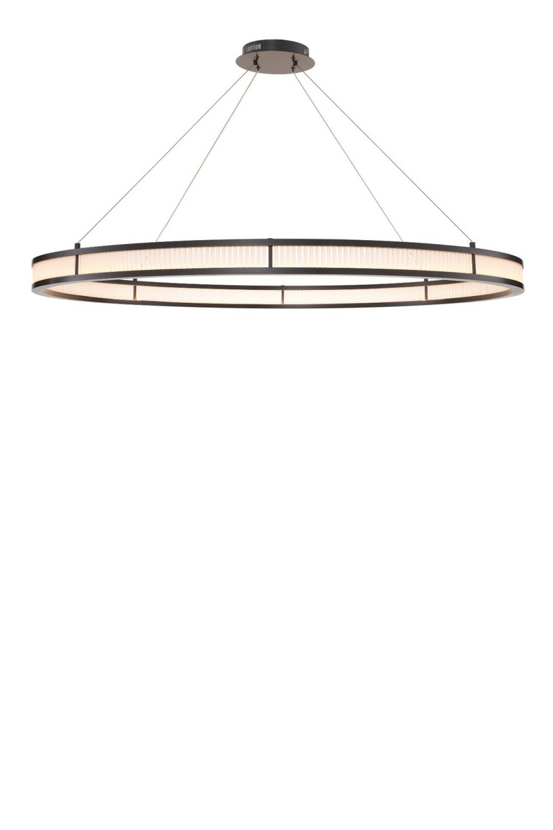 Lustre rond noir à LED | Eichholtz Damien XL | Meubleluxe.fr