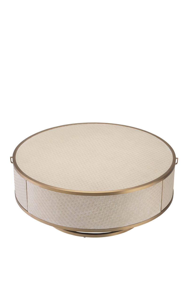 Table basse beige en chêne tissé | Eichholtz Napa Valley | Meubleluxe.fr