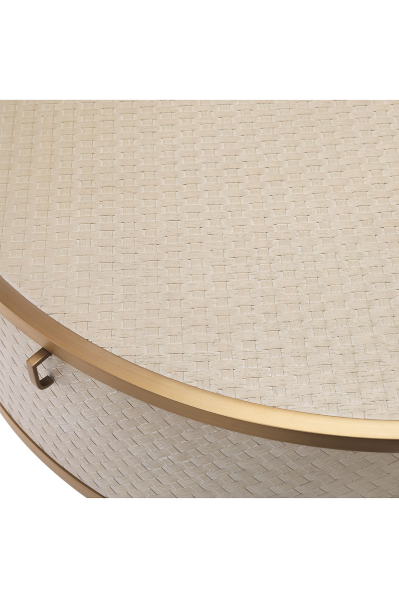 Table basse beige en chêne tissé | Eichholtz Napa Valley | Meubleluxe.fr