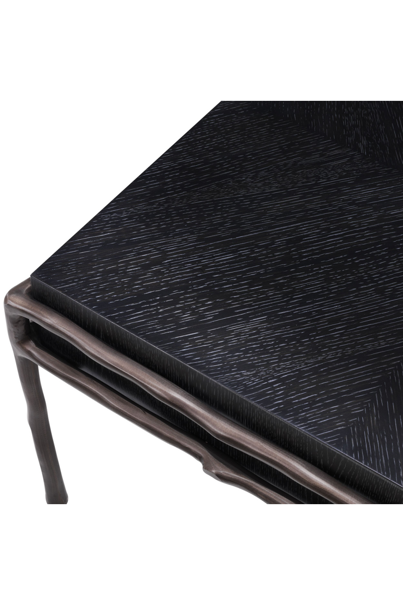 Table d'appoint carrée en chêne anthracite | Eichholtz Premier | Meubleluxe.fr