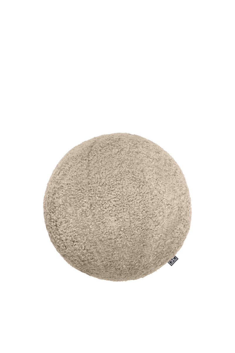 Coussin rond bouclé beige | Eichholtz Palla S | Meubleluxe.fr