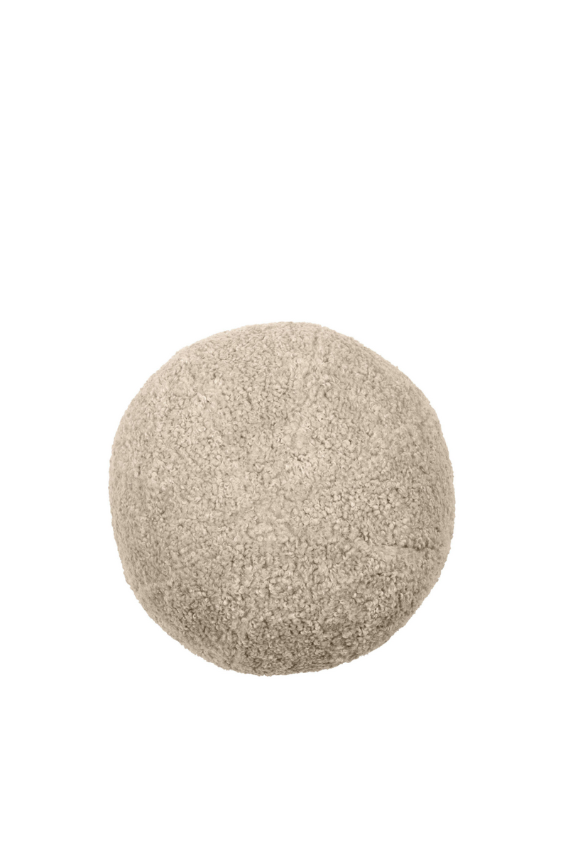 Coussin rond bouclé beige | Eichholtz Palla S | Meubleluxe.fr