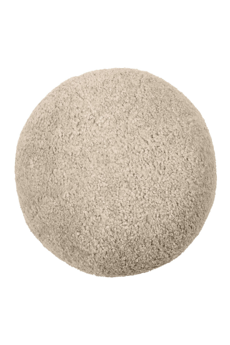 Coussin rond bouclé beige | Eichholtz Palla L | Meubleluxe.fr