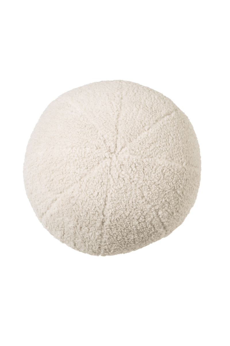 Coussin rond molletonné crème | Eichholtz Palla S | Meubleluxe.fr