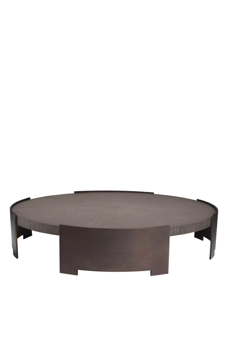 Table basse en bronze et chêne boisé | Eichholtz Quinto | Meubleluxe.fr