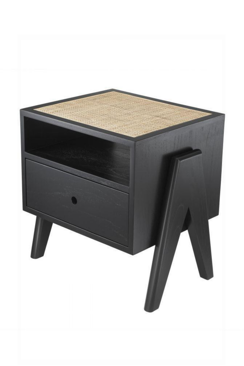 Table de chevet en rotin noir | Eichholtz Latour | Meubleluxe.fr