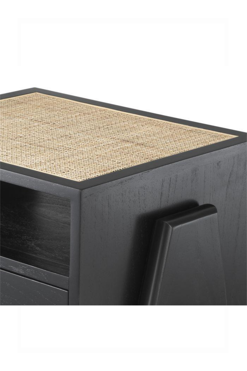 Table de chevet en rotin noir | Eichholtz Latour | Meubleluxe.fr