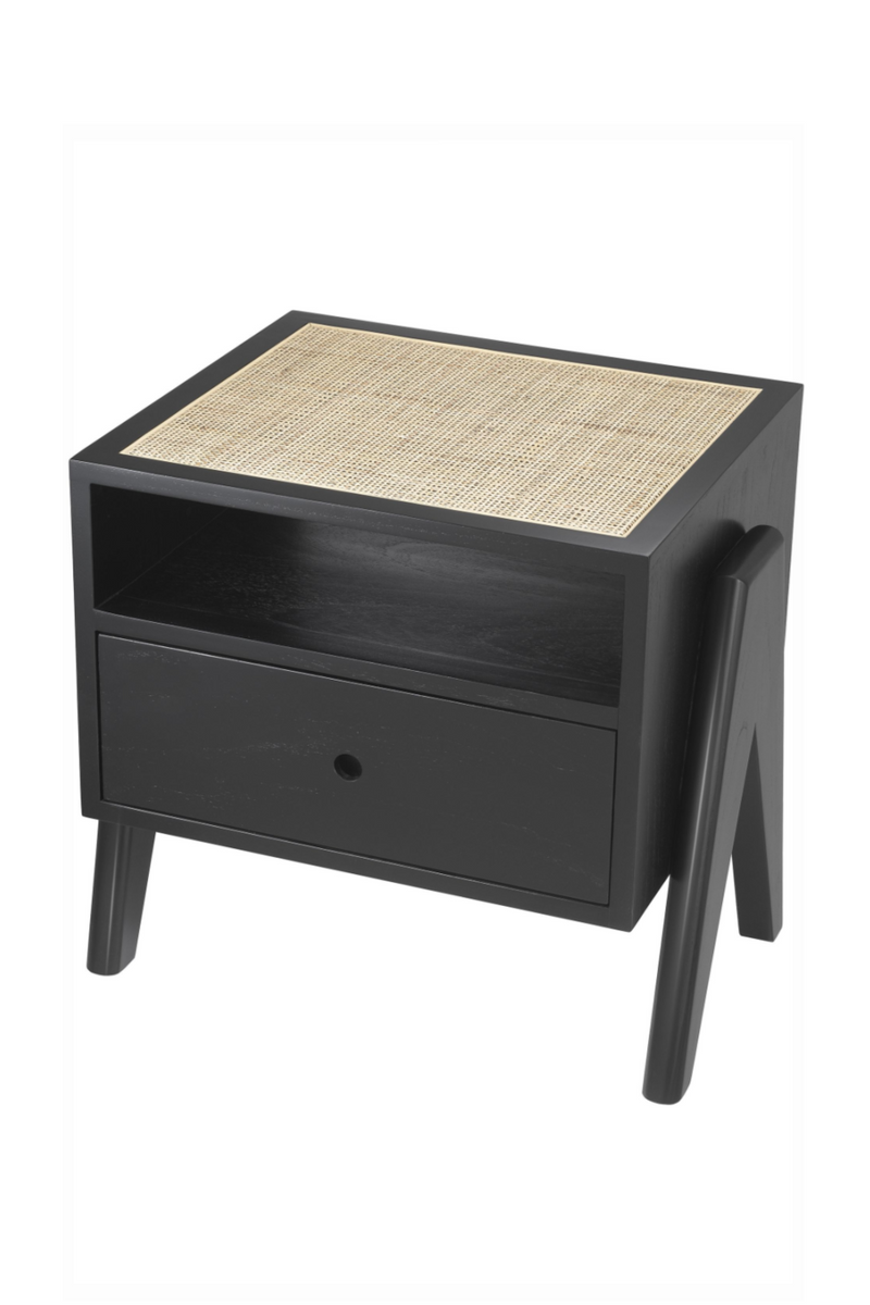 Table de chevet en rotin noir | Eichholtz Latour | Meubleluxe.fr