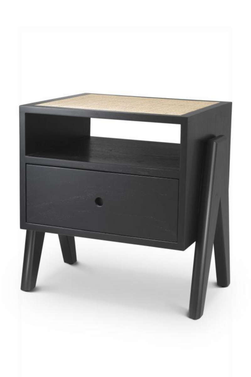 Table de chevet en rotin noir | Eichholtz Latour | Meubleluxe.fr