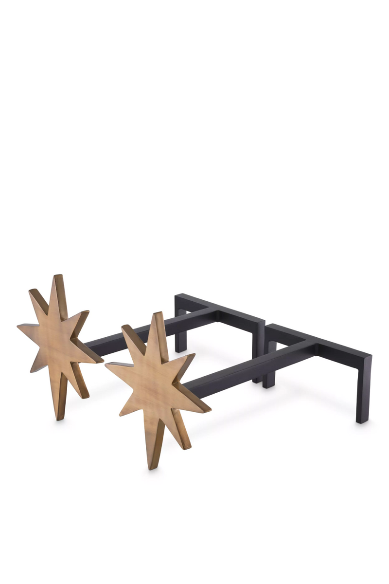 Accessoires de cheminée (lot de 2) | Eichholtz Andiron Star | Meubleluxe.fr