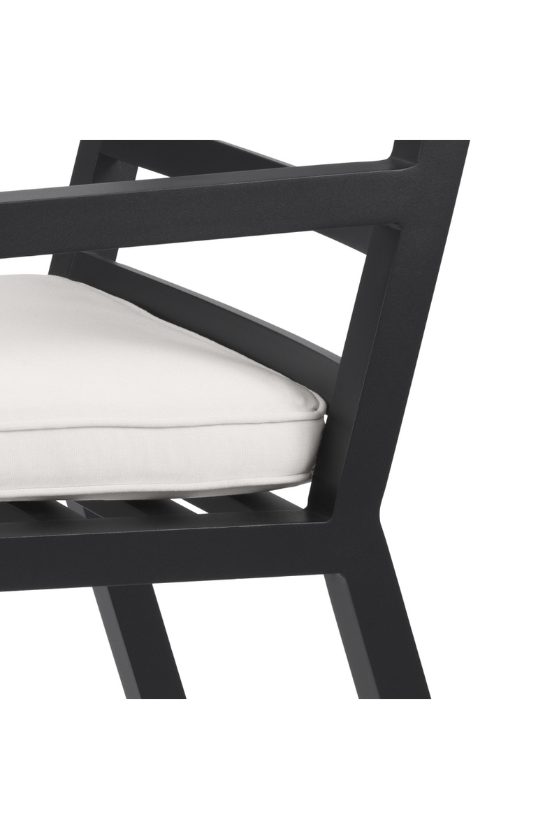 Chaise d'extérieur de salle à manger finition noire | Eichholtz Delta | Meubleluxe.fr