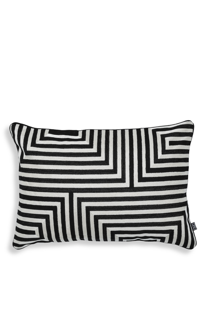 Coussin rectangulaire noir et blanc | Eichholtz Spray | Meubleluxe.fr