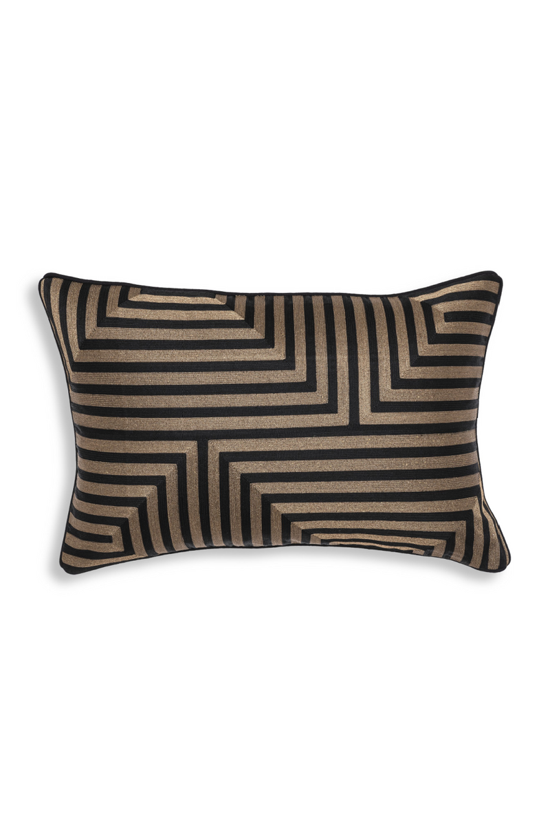 Coussin rectangulaire noir et doré | Eichholtz Spray | Meubleluxe.fr