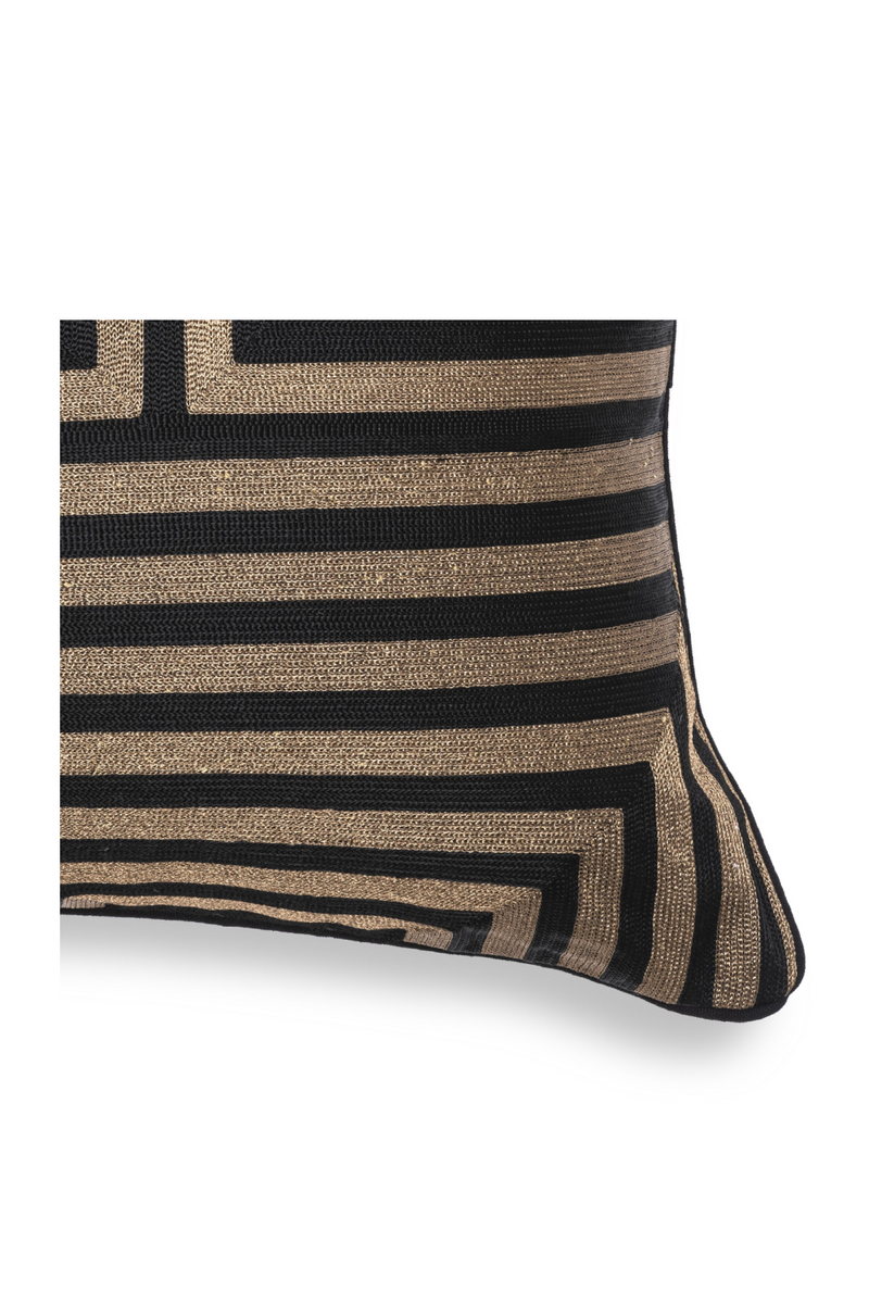 Coussin rectangulaire noir et doré | Eichholtz Spray | Meubleluxe.fr