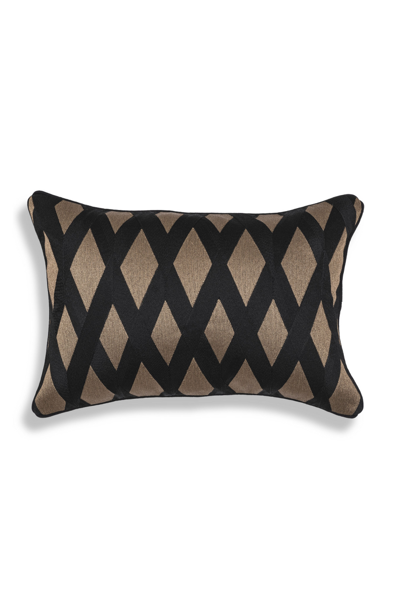 Coussin rectangulaire noir et doré | Eichholtz Splender | Meubleluxe.fr