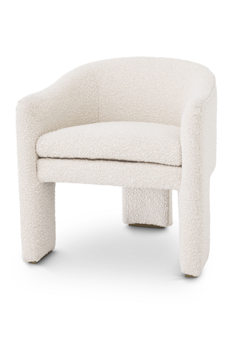 Fauteuil blanc bouclé crème | Eichholtz Pebbles | Meubleluxe.fr