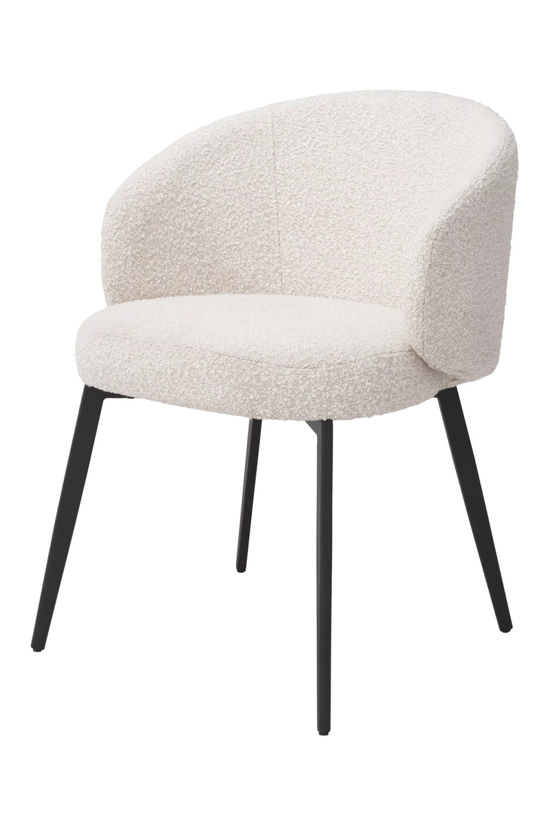 Chaise de salle à manger bouclé crème avec accoudoir (lot de 2) | Eichholtz Lloyd | Meubleluxe.fr