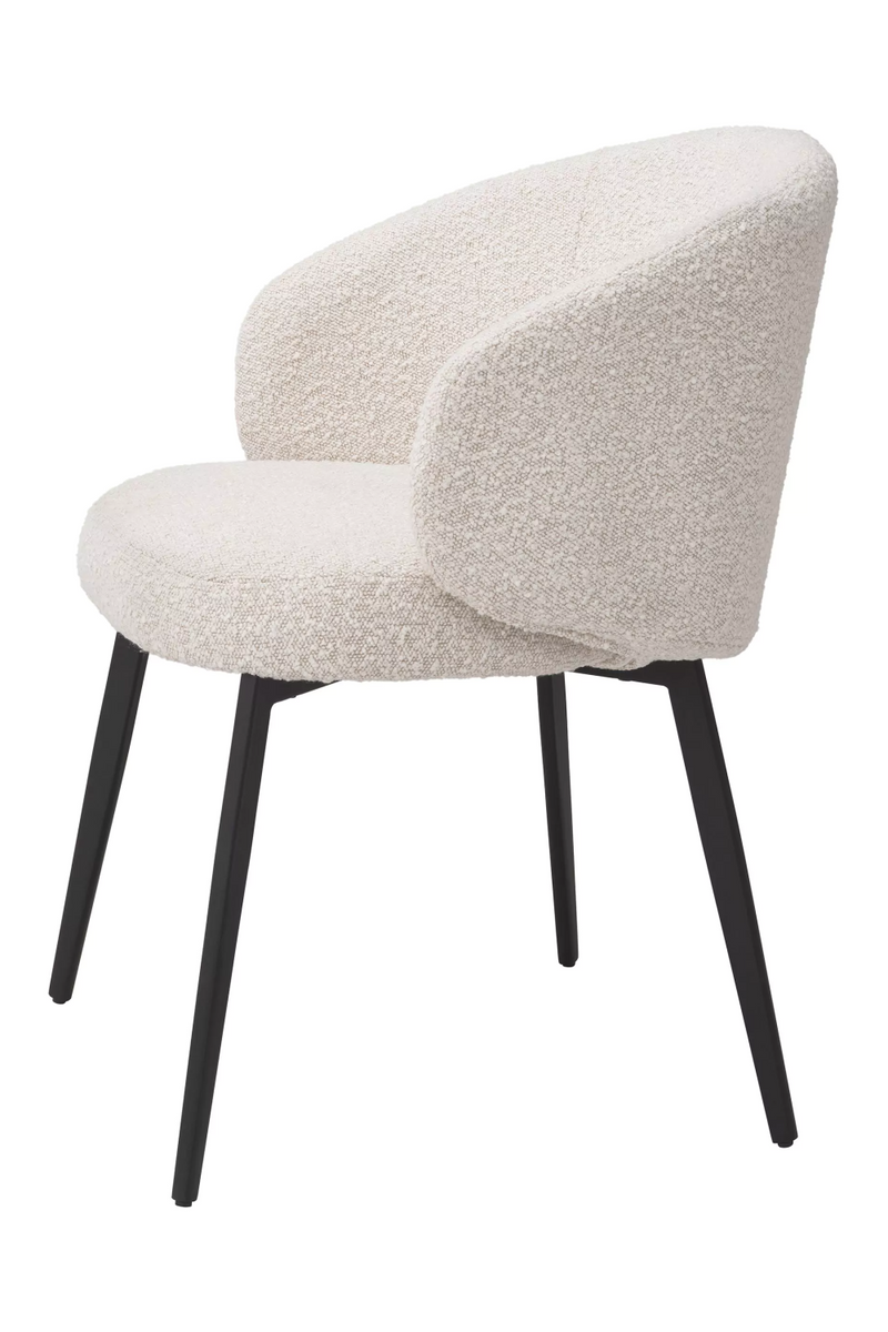 Chaise de salle à manger bouclé crème avec accoudoir (lot de 2) | Eichholtz Lloyd | Meubleluxe.fr