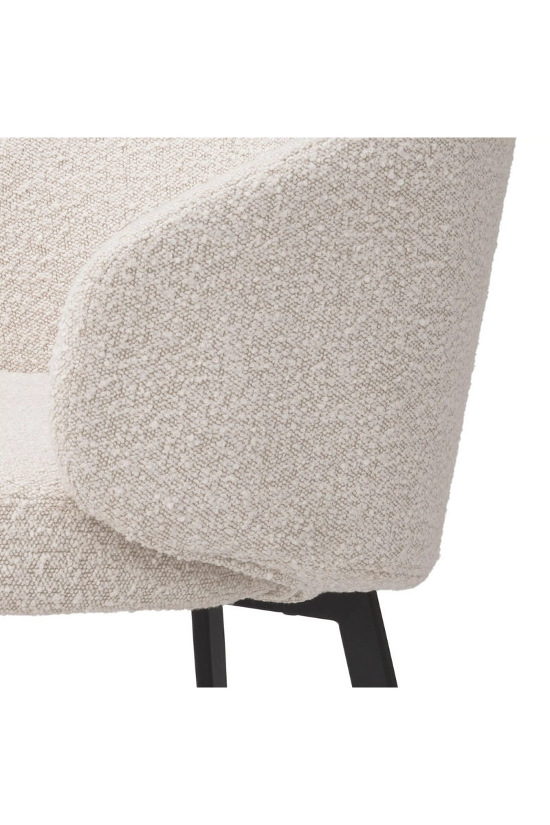 Chaise de salle à manger bouclé crème avec accoudoir (lot de 2) | Eichholtz Lloyd | Meubleluxe.fr