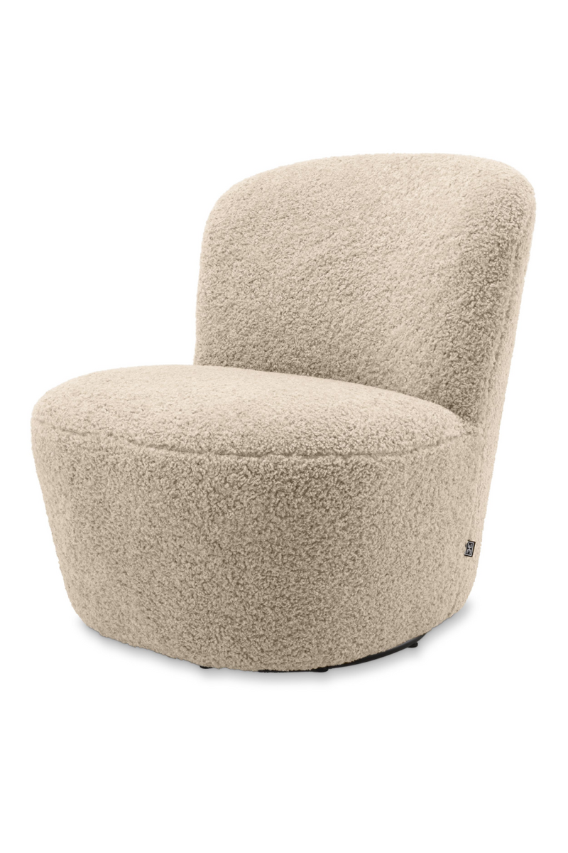 Fauteuil pivotant molletonné beige | Eichholtz Doria | Meubleluxe.fr