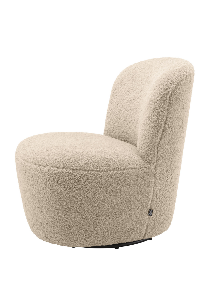 Fauteuil pivotant molletonné beige | Eichholtz Doria | Meubleluxe.fr