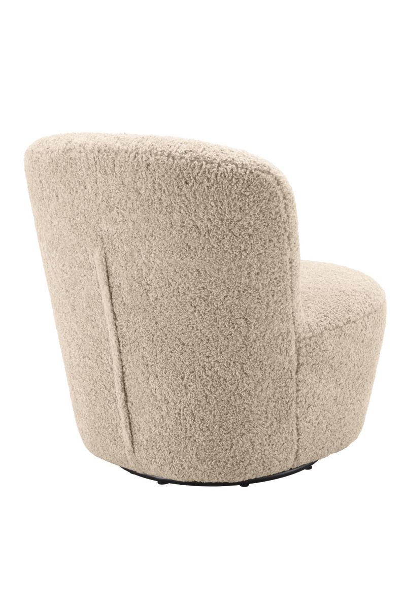 Fauteuil pivotant molletonné beige | Eichholtz Doria | Meubleluxe.fr