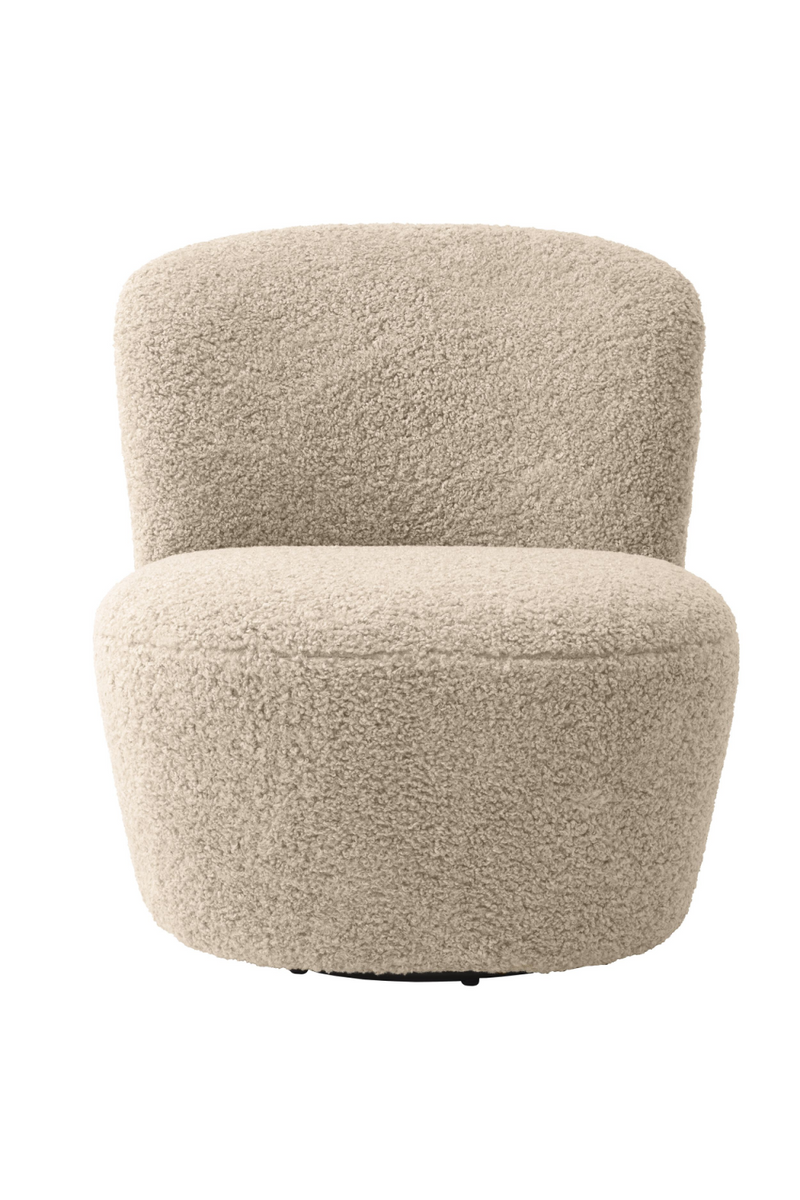 Fauteuil pivotant molletonné beige | Eichholtz Doria | Meubleluxe.fr