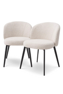 Chaise de salle à manger bouclé crème (lot de 2) | Eichholtz Lloyd | Meubleluxe.fr
