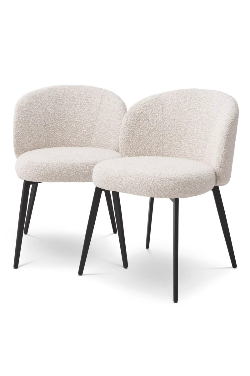 Chaise de salle à manger bouclé crème (lot de 2) | Eichholtz Lloyd | Meubleluxe.fr