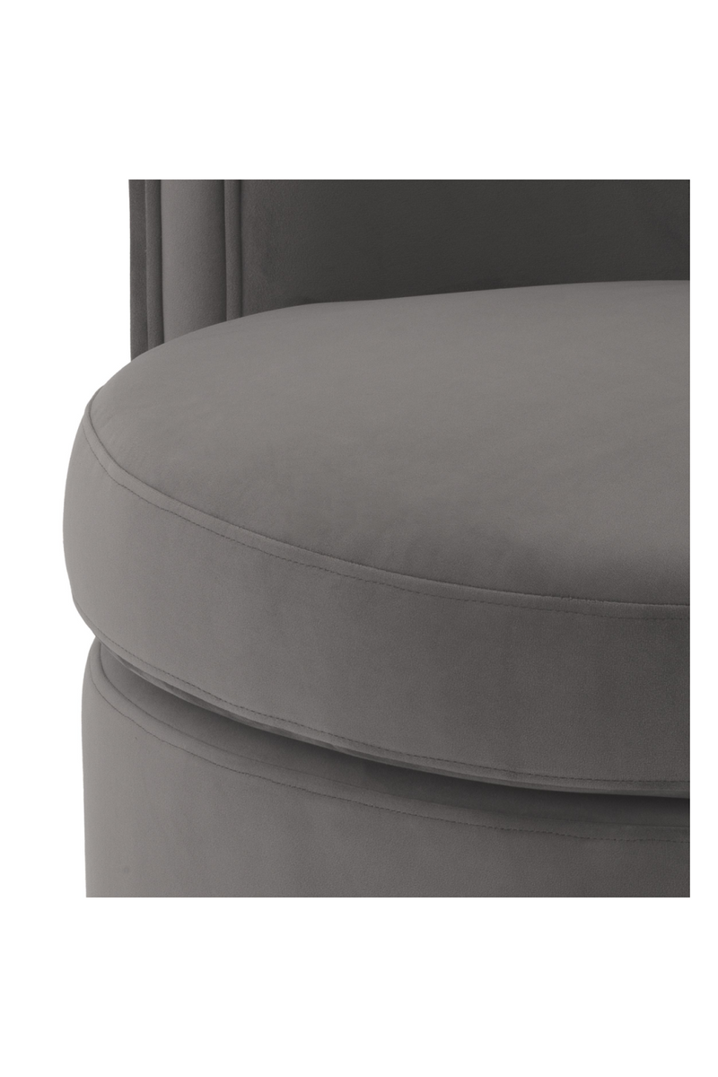 Fauteuil pivotant en velours gris | Eichholtz Amanda | Meubleluxe.fr